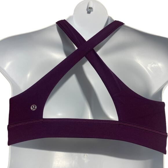 LULULEMON Simply Bare Bra Darkest Magenta (purple) / Black - Size Small / 8 - Picture 6 of 11